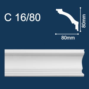 Плинтус Потолочный Solid C16/80 2м