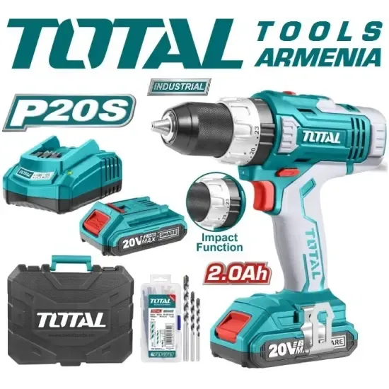 Հարվածային գայլիկոնիչ (դռել) պտուտակահան մարտկոցով /20Վ /2Ա/55Նմ /+1 Մարտկոց TIDLI2003